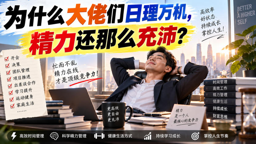 付费文章：为什么大佬们日理万机，精力还那么充沛？-淘金日记