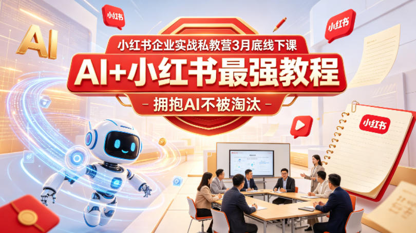 小红书企业实战私教营3月底线下课，AI+小红书最强教程，拥抱AI不被淘汰-淘金日记