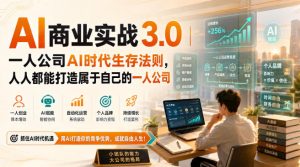 AI商业实战3.0｜一人公司AI时代生存法则，人人都能打造属于自己的一人公司-淘金日记