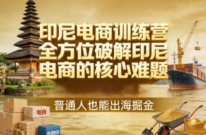 印尼电商训练营，全方位破解印尼电商的核心难题，普通人也能出海掘金-淘金日记