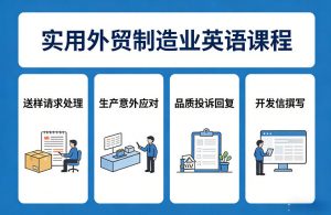 实用外贸制造业英语课程,教你专业处理送样请求、应对生产意外、回复品质投诉、撰写开发信等-淘金日记