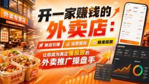 开一家賺钱的外卖店：新店引爆·运营提效·精准投放，让你成为真正懂投放的外卖推广操盘手-淘金日记