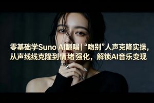 零基础学Suno AI翻唱|《吻别》人声克隆实操,从声线克隆到情绪强化,解锁AI音乐变现-淘金日记