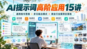 AI提示词高阶应用15讲|通用指令思维+多元输出模式+商业行业案例全落地-淘金日记