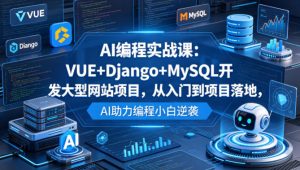 AI编程实战课:VUE+Django+MySQL开发大型网站项目,从入门到项目落地,AI助力编程小白逆袭-淘金日记