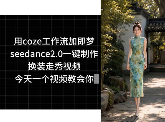 用coze工作流加即梦seedance2.0一键制作换装走秀视频，今天一个视频教会你-淘金日记