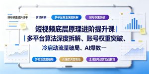 短视频底层原理进阶提升课｜多平台算法深度拆解、账号权重突破、冷启动流量破局、AI爆款内容落地与全域账号运营实战教程-淘金日记