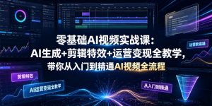 零基础AI视频实战课：AI生成+剪辑特效+运营变现全教学，带你从入门到精通AI视频全流程-淘金日记
