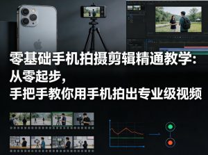 零基础手机拍摄剪辑精通教学：从零起步，手把手教你用手机拍出专业级视频-淘金日记