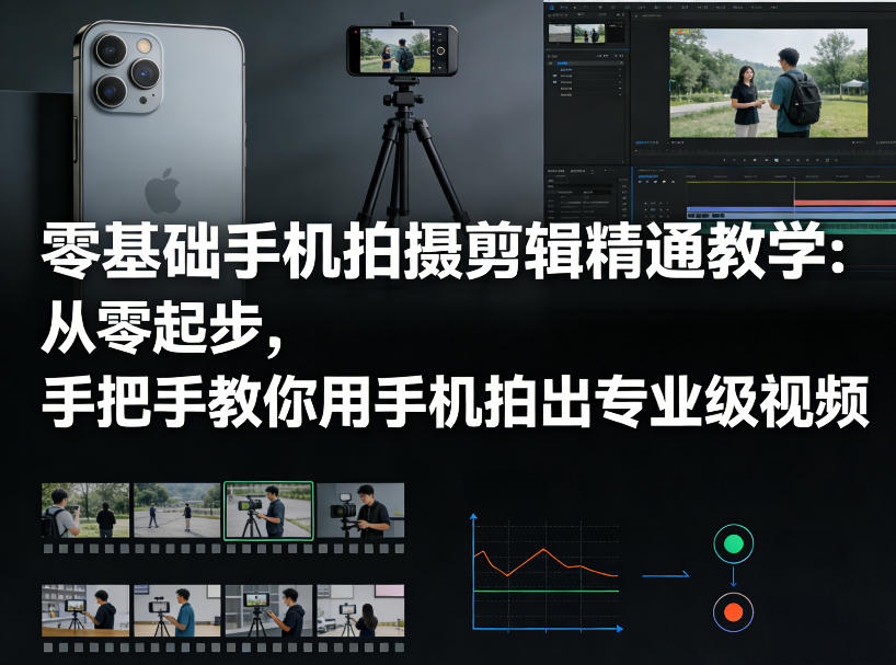 零基础手机拍摄剪辑精通教学：从零起步，手把手教你用手机拍出专业级视频-淘金日记