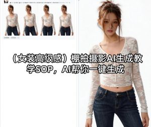 (女装高级感)棚拍摄影AI生成教学SOP,AI帮你一键生成-淘金日记