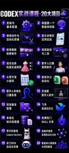 Codex智能体实战全能课｜0基础从搭建技能到自动化落地，视频剪辑-办公-知识库-数字人全场景变现教程-淘金日记