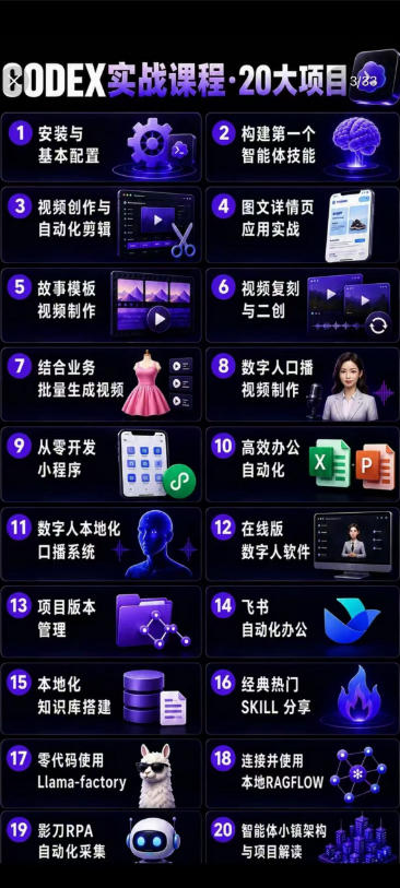 Codex智能体实战全能课｜0基础从搭建技能到自动化落地，视频剪辑-办公-知识库-数字人全场景变现教程-淘金日记