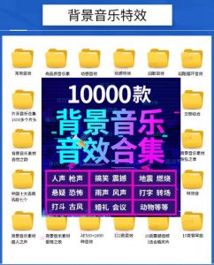 宝藏级音效素材包!10000+款背景音乐音效素材合集,自然片头婚礼会议常用音效包,分类清晰-淘金日记