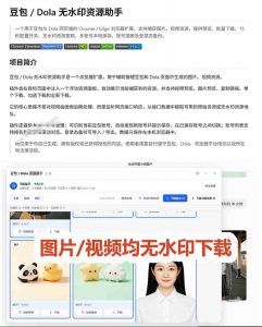 最新豆包无水印下载终于来了！支持豆包图片+视频，15秒视频配置本地账户管理及批量下载，浏览器插件（更新08月）-淘金日记
