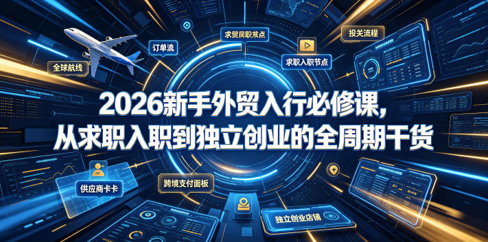 2026新手外贸入行必修课，从求职入职到独立创业的全周期干货-淘金日记